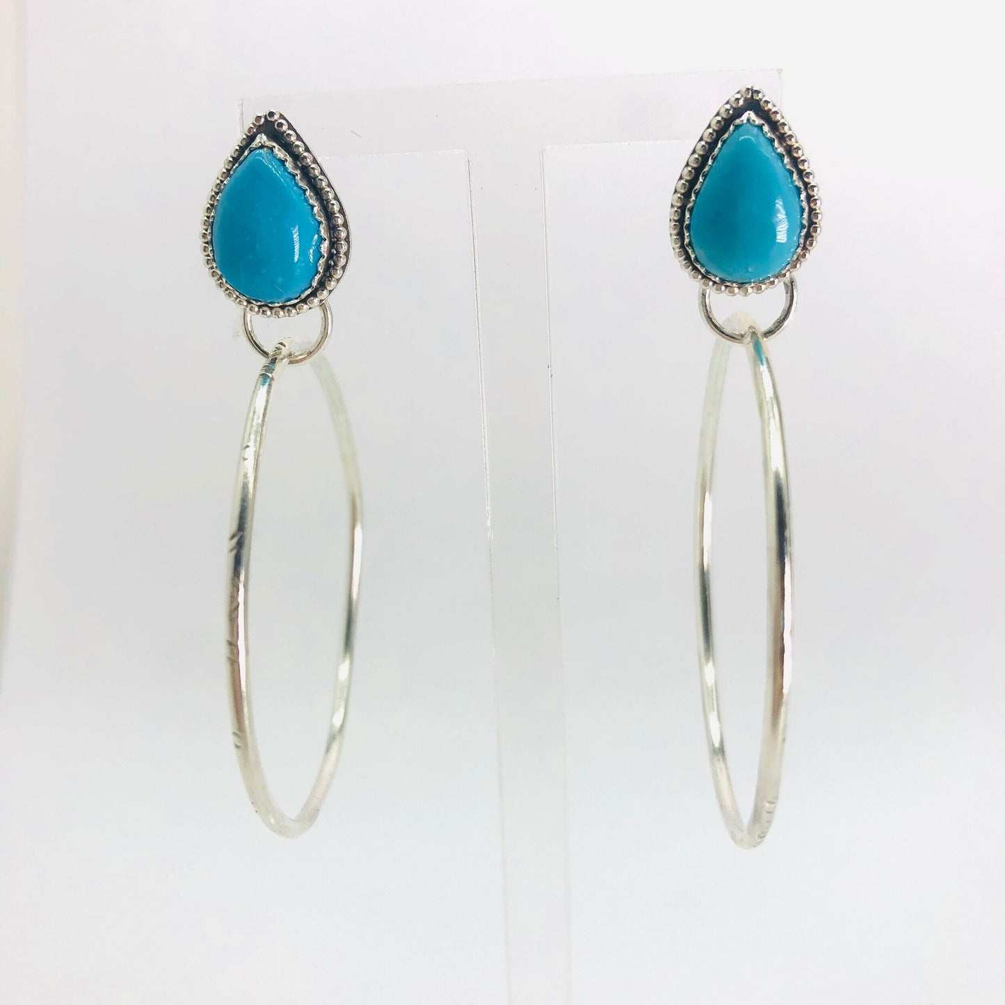 'Turquoise Tears' Hoops