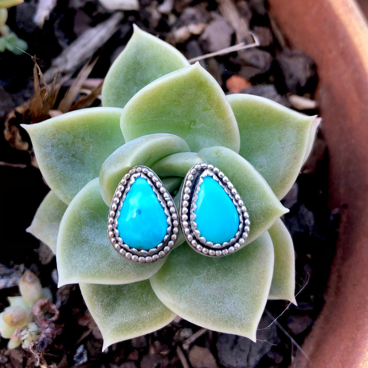 'Turquoise Tears' studs