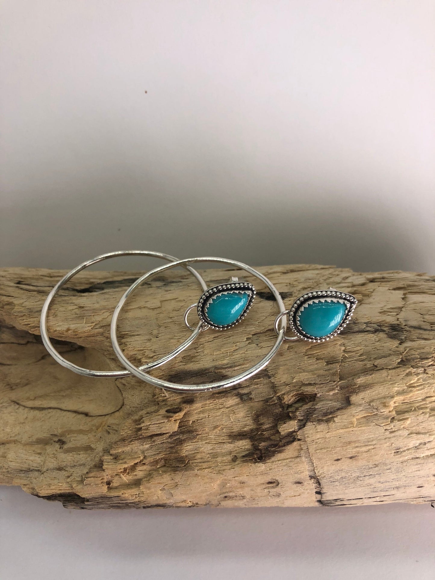 'Turquoise Tears' Hoops