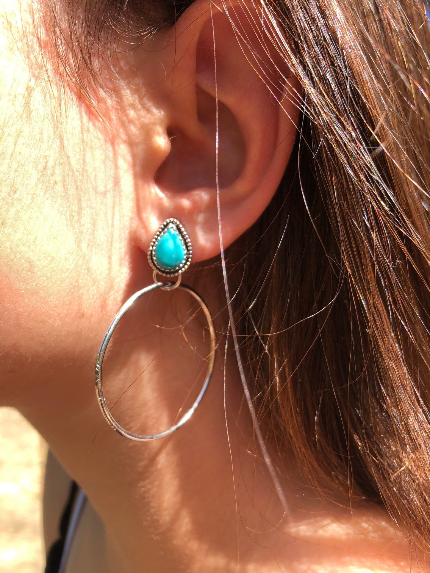 'Turquoise Tears' Hoops